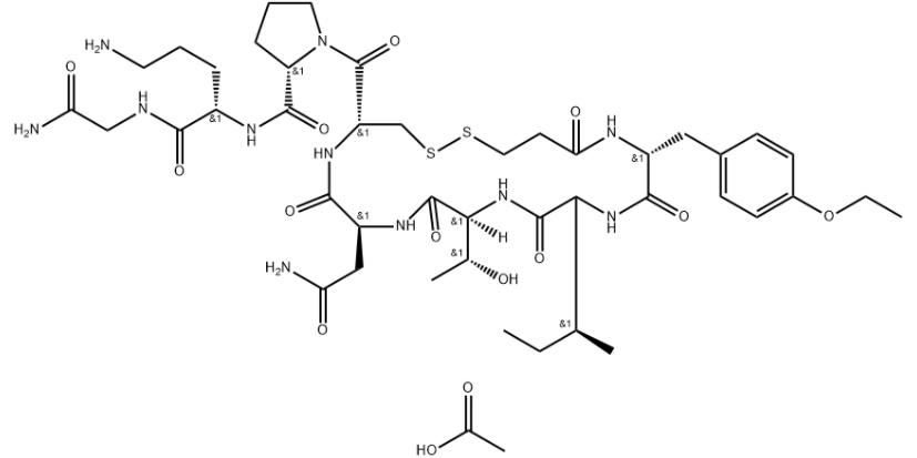The chemical structure of Atosiban peptide